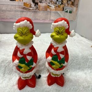 Festive Grinch Santa blow mold - Red and Green